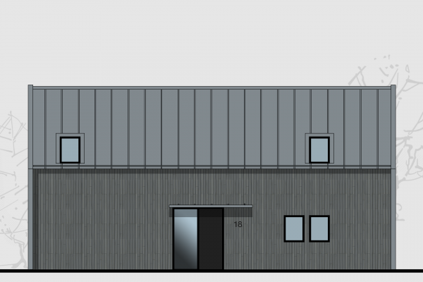 Schuurwoning zijgevel rechts